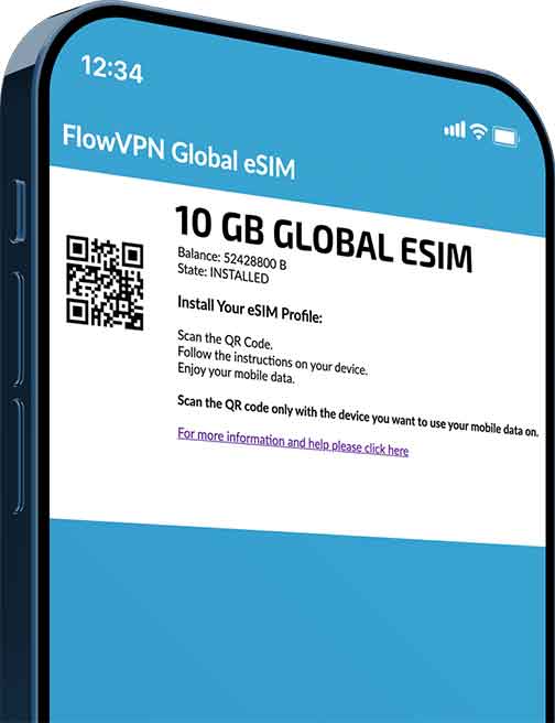 Free ESIM 4G Data in 60 Countries Flow VPN Global VPN / eSIM / AI